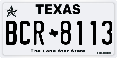 TX license plate BCR8113