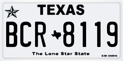 TX license plate BCR8119