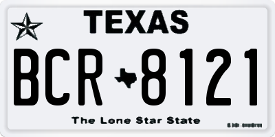 TX license plate BCR8121