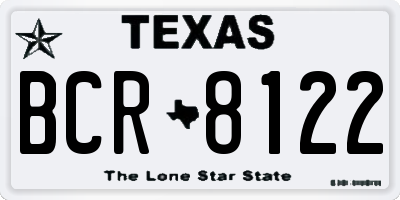 TX license plate BCR8122