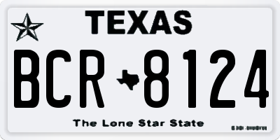 TX license plate BCR8124