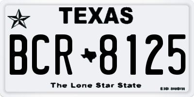 TX license plate BCR8125