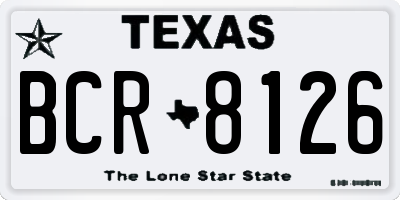 TX license plate BCR8126