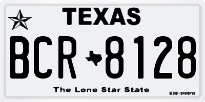 TX license plate BCR8128