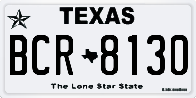 TX license plate BCR8130