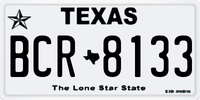 TX license plate BCR8133