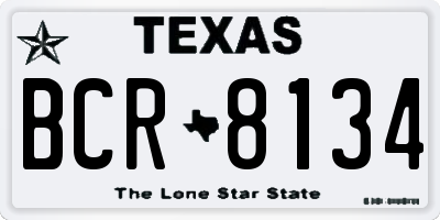 TX license plate BCR8134