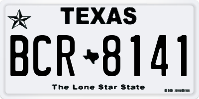 TX license plate BCR8141