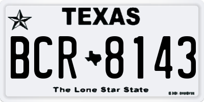 TX license plate BCR8143