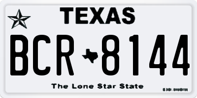 TX license plate BCR8144