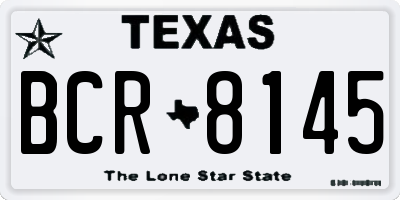TX license plate BCR8145