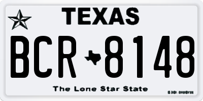 TX license plate BCR8148
