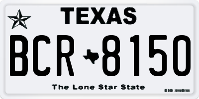 TX license plate BCR8150