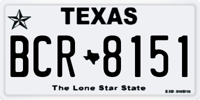 TX license plate BCR8151