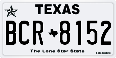 TX license plate BCR8152