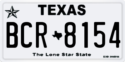 TX license plate BCR8154