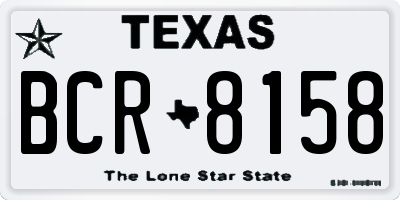 TX license plate BCR8158