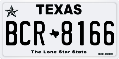 TX license plate BCR8166