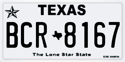 TX license plate BCR8167