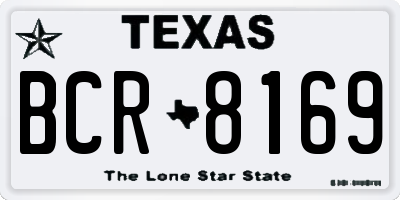 TX license plate BCR8169