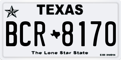 TX license plate BCR8170