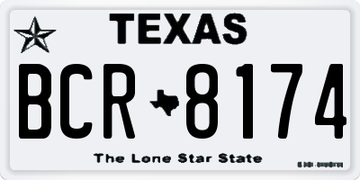 TX license plate BCR8174
