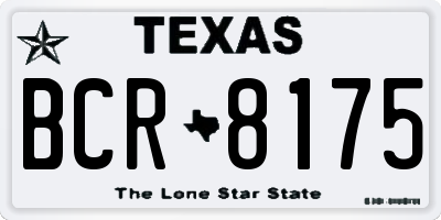 TX license plate BCR8175
