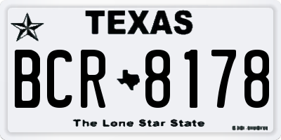 TX license plate BCR8178