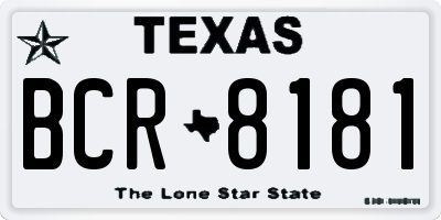TX license plate BCR8181