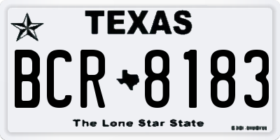 TX license plate BCR8183