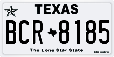 TX license plate BCR8185
