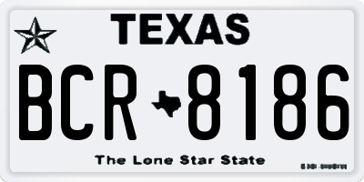 TX license plate BCR8186