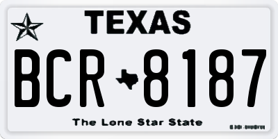 TX license plate BCR8187