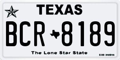 TX license plate BCR8189