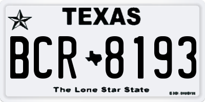 TX license plate BCR8193