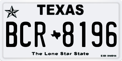 TX license plate BCR8196