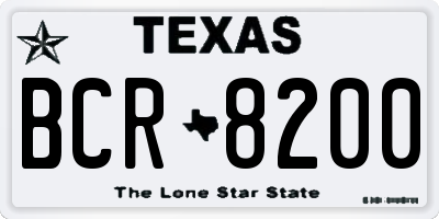 TX license plate BCR8200