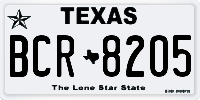 TX license plate BCR8205