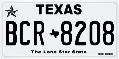 TX license plate BCR8208
