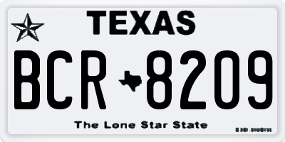 TX license plate BCR8209