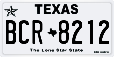 TX license plate BCR8212