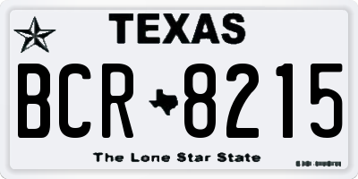 TX license plate BCR8215