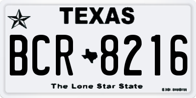 TX license plate BCR8216