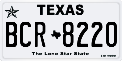 TX license plate BCR8220