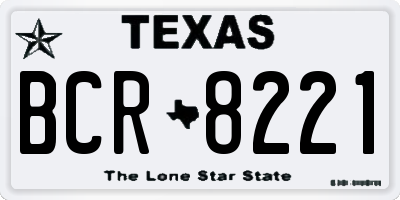 TX license plate BCR8221