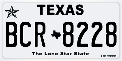 TX license plate BCR8228