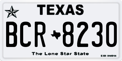 TX license plate BCR8230