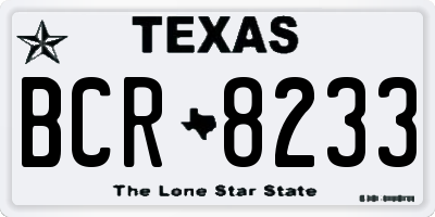 TX license plate BCR8233