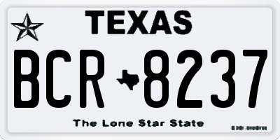 TX license plate BCR8237