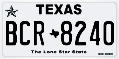 TX license plate BCR8240